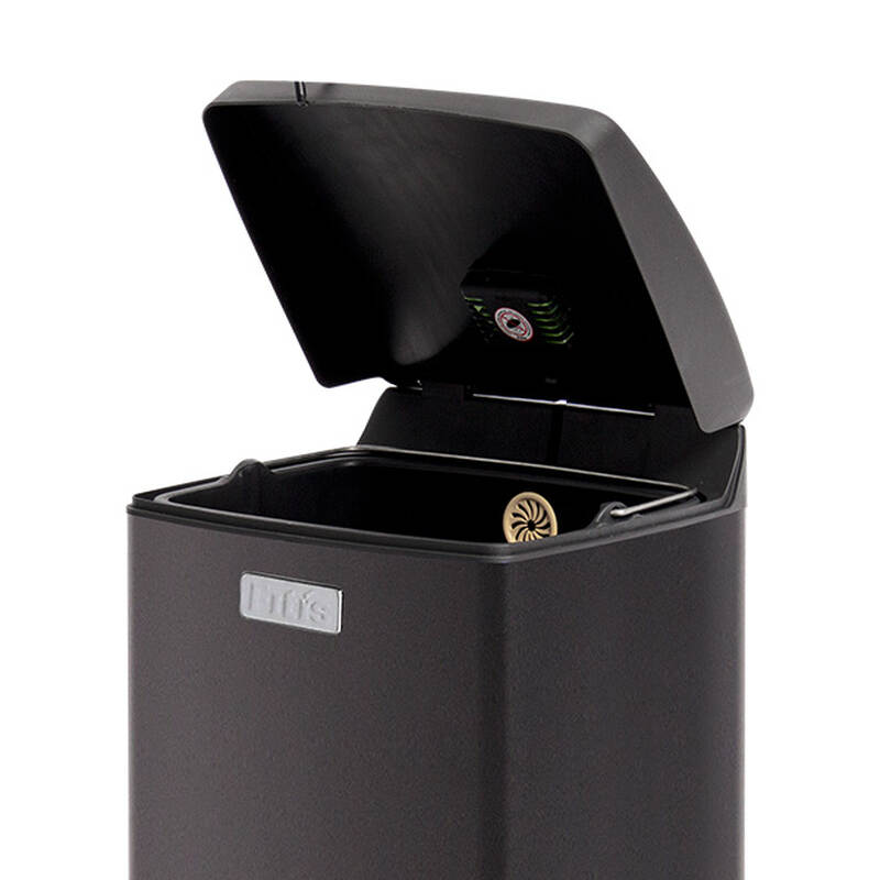 Th&ugrave;ng R&aacute;c inox Fitis Premium 22L - Vu&ocirc;ng đạp cao - 3 M&agrave;u (Inox mờ, Trắng, Đen) - SPL1-901, SPL1-904, SPL1-903 image number null